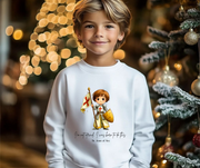 Soft Cute Saint Joan of Arc Kids Sweatshirt  Catholic Gift  Faith Apparel in 4 Colors