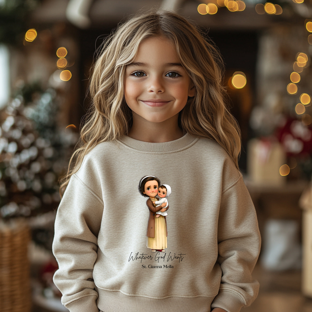 Saint Gianna Molla Toddler Sweatshirt, Catholic Apparel for Kids