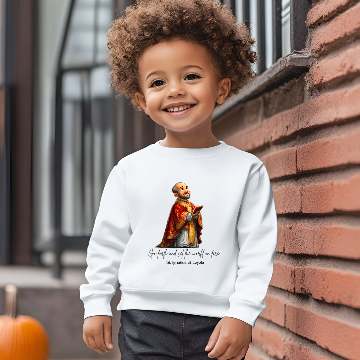 Saint Ignatius of Loyola Toddler Sweatshirt, Catholic Apparel for Kids