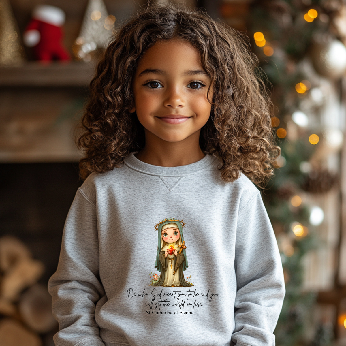 Saint Catherine of Siena Toddler Sweatshirt, Catholic Apparel for Kids