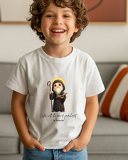 Saint Benedict  Toddler Shirt, Catholic Tee for Kids, Faith-Based Gift