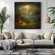 The Good News to the Shepherds Print, Nativity Wall Art, Christian Christmas Print, Angel Announcement Scene (Frame Not Included)