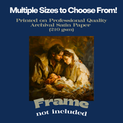 Holy Family Print, Catholic Wall Art, Jesus Mary Joseph, Nativity & Prayer Room Decor (Frame Not Included)