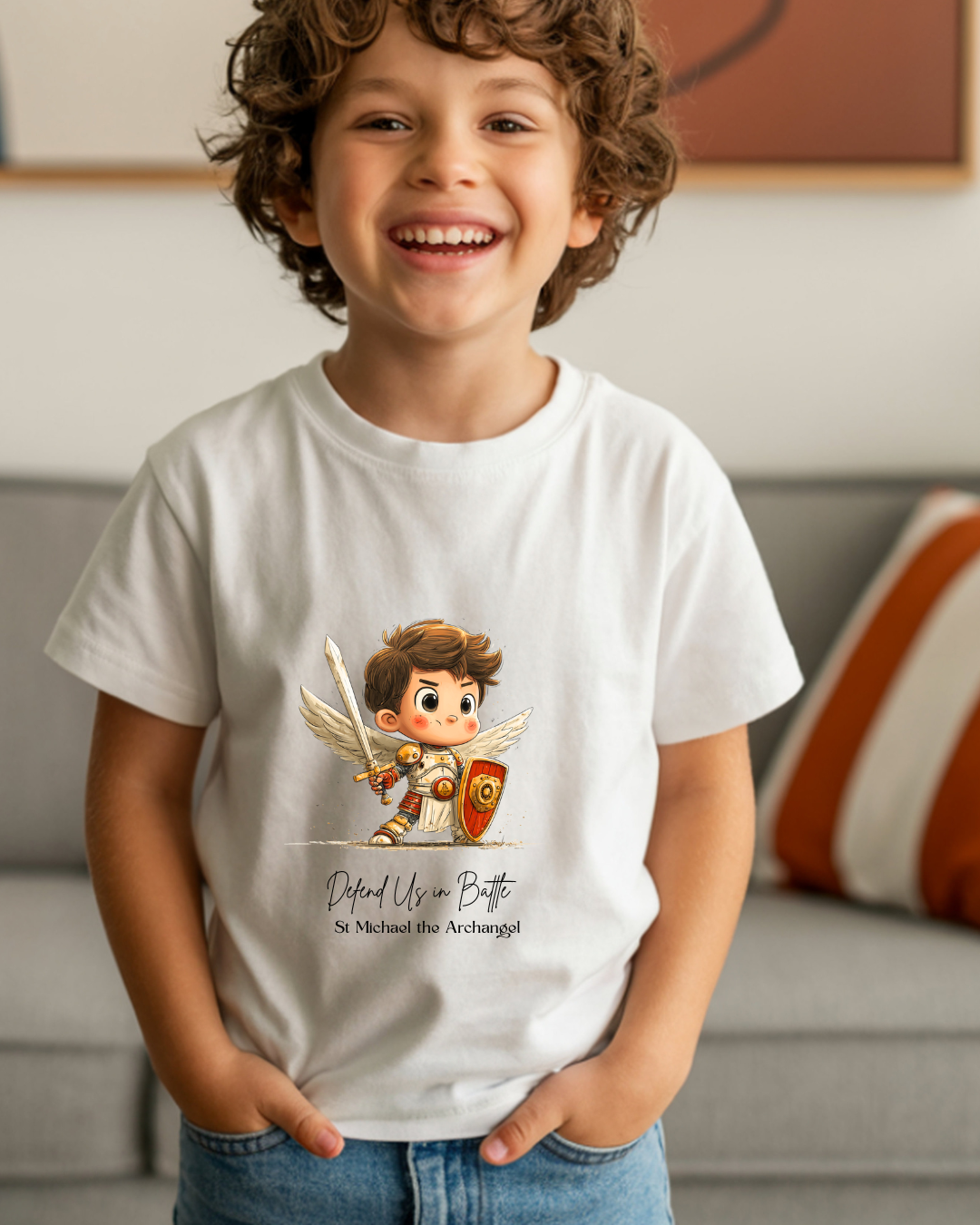 St Michael the Archangel Toddler T-Shirt, Catholic Kids Tee, Courage & Faith Shirt, Christian Gift