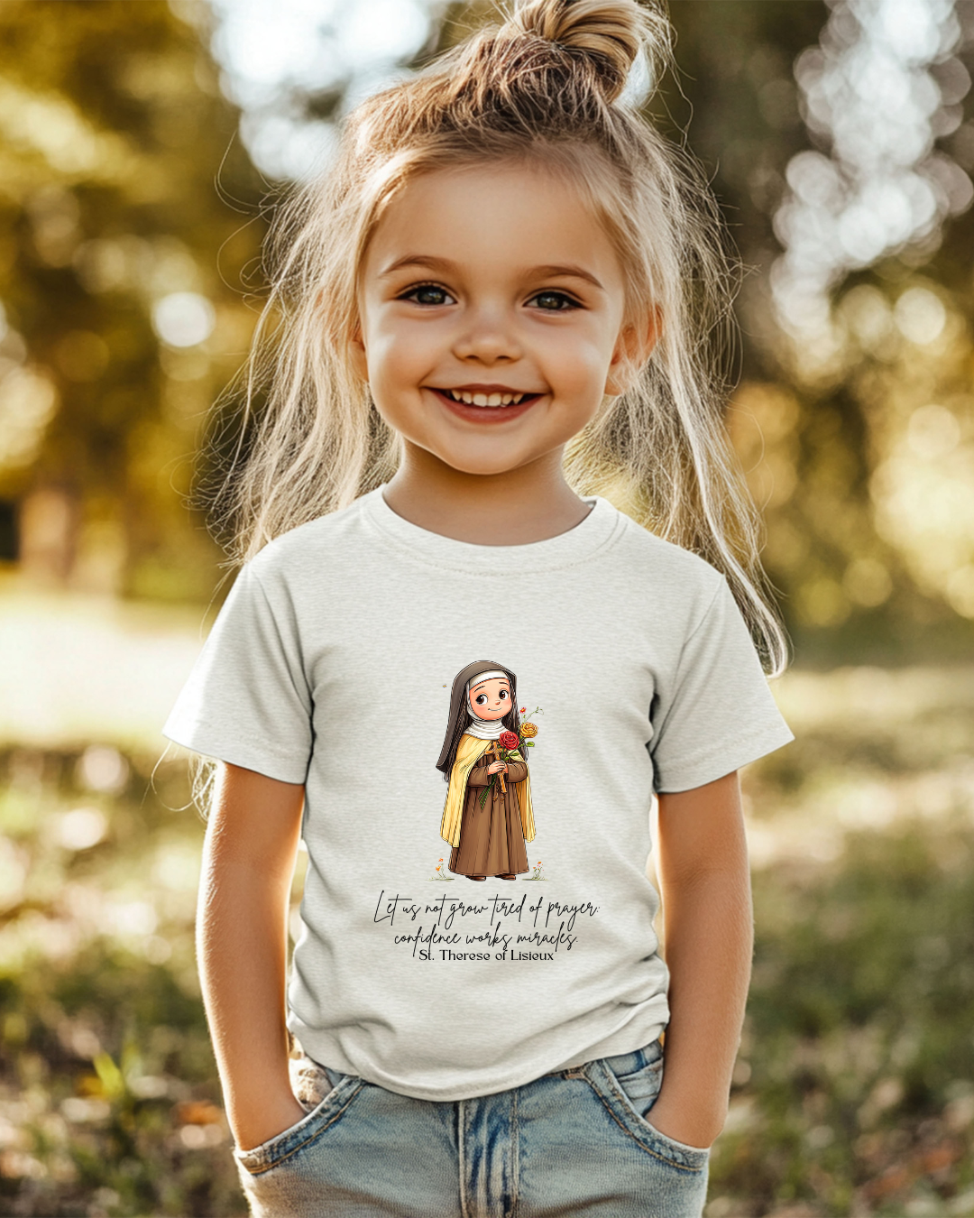 Saint Thérèse Toddler Shirt, Catholic Tee for Kids, Faith-Based Gift
