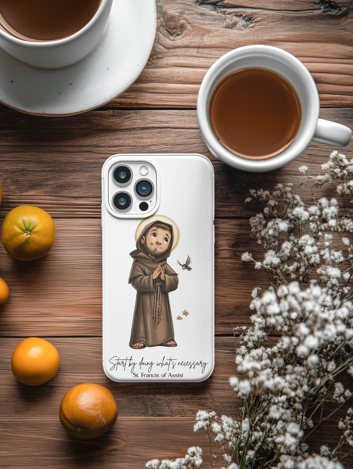 St. Francis of Assisi Tough Phone Case with Inspirational Quote