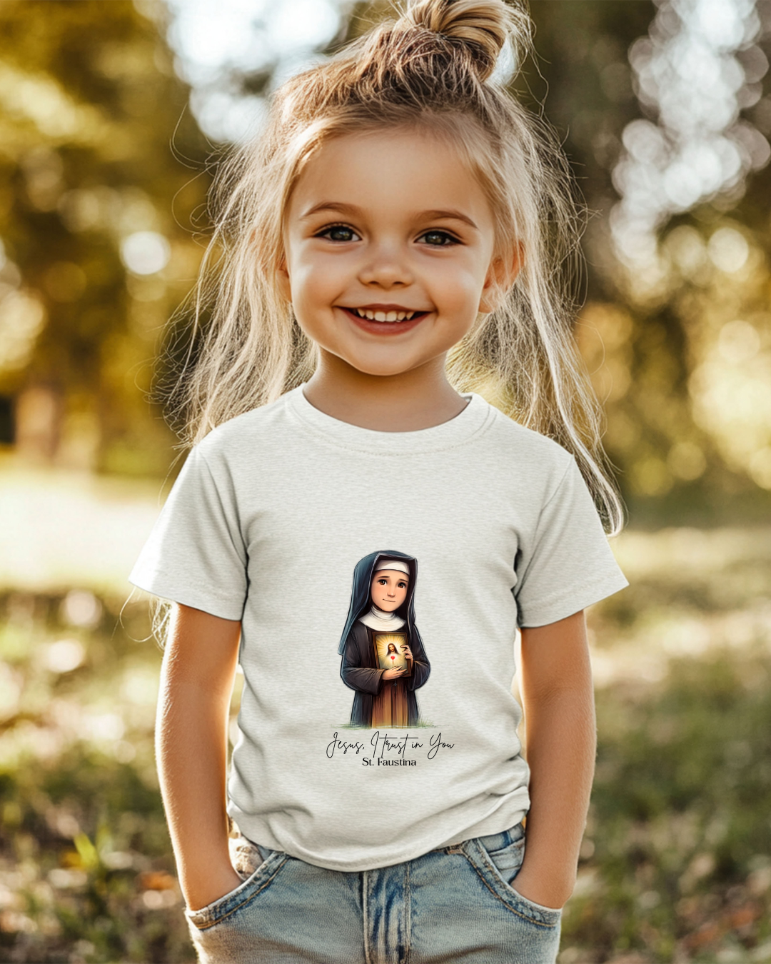 St. Faustina Toddler T-Shirt, Divine Mercy Catholic Kids Tee