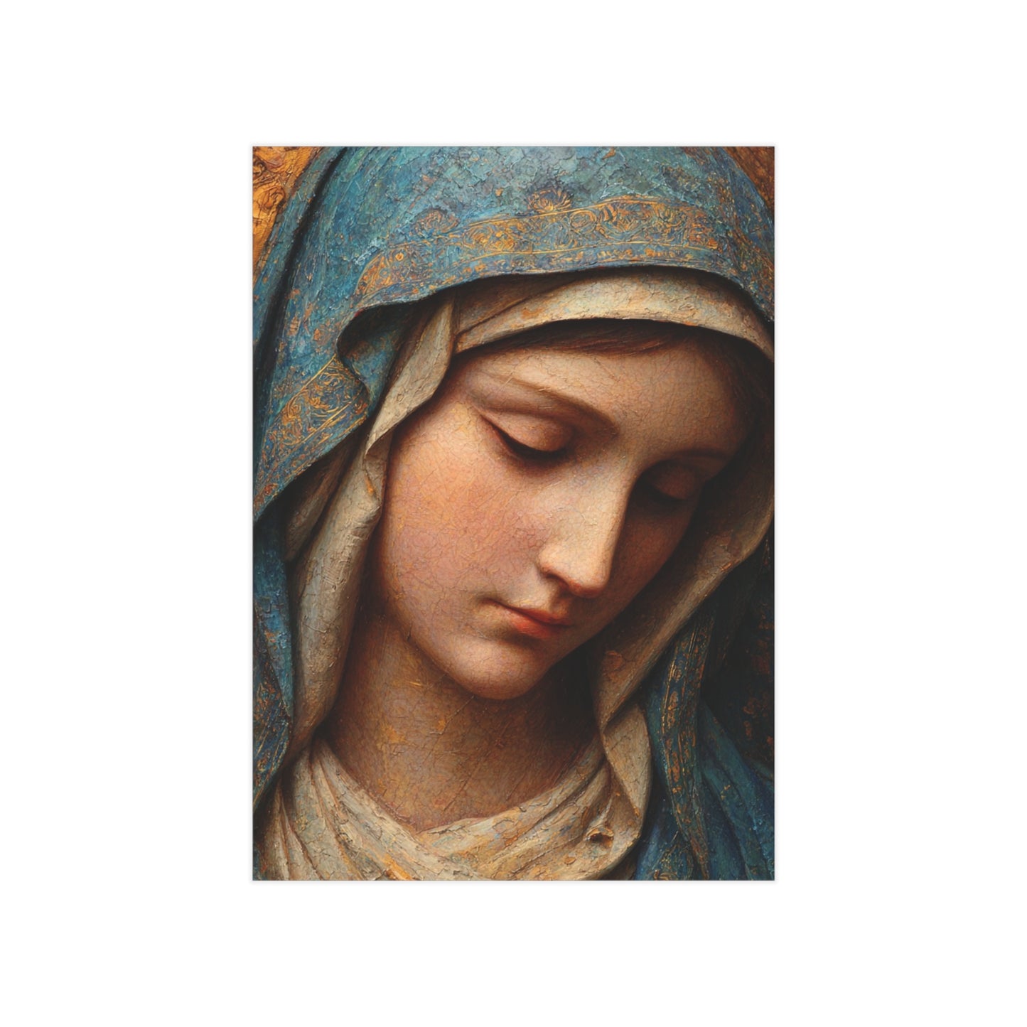 Blessed Virgin Mary Print — Religious Wall Art (Unframed)