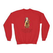 Warm Cute Saint Therese of Lisieux Kids Sweatshirt  Catholic Gift  Faith Apparel in 4 Colors