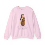 Warm Cute Saint Therese of Lisieux Adult Sweatshirt  Catholic Gift  Faith Apparel in 13 Colors