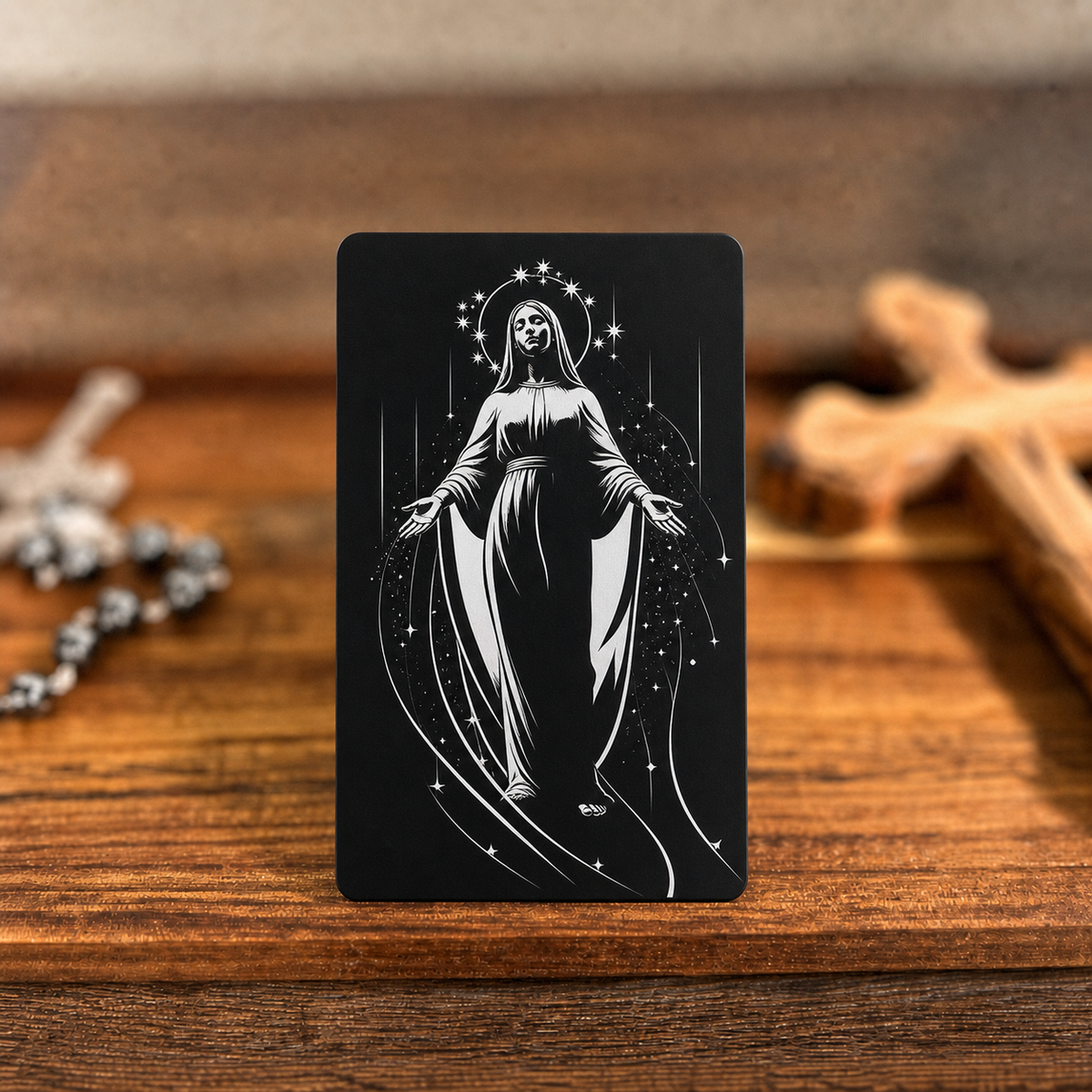 Consecration to the Blessed Virgin Mary Holy Card - PREMIUM METAL