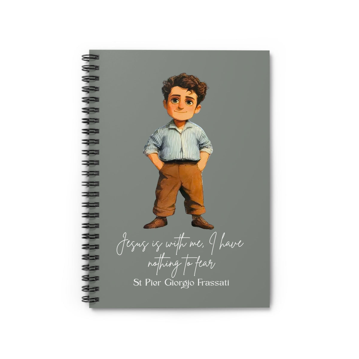 St. Pier Giorgio Frassati “Jesus Is With Me” Spiral Notebook