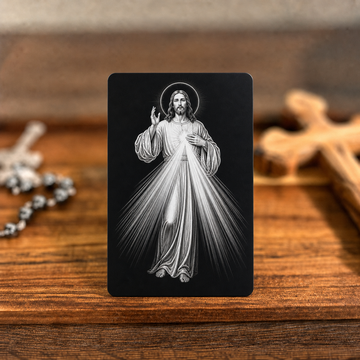 Divine Mercy Holy Card - PREMIUM METAL