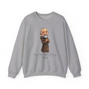 Cozy Cute Saint Padre Pio Adult Sweatshirt  Catholic Gift  Faith Apparel in 13 Colors