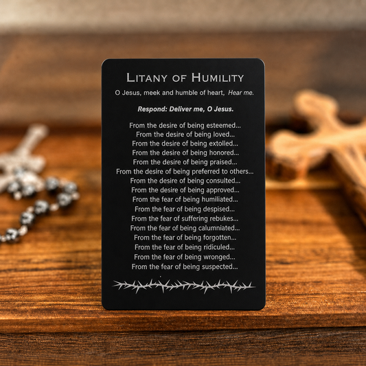 Litany of Humility Holy Card - PREMIUM METAL