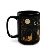 All Hallows Eve Mug  Black ceramic coffee cup All Saints Day Drink
