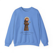 Cozy Cute Saint Francis of Assisi Adult Sweatshirt  Catholic Gift  Faith Apparel in 13 Colors