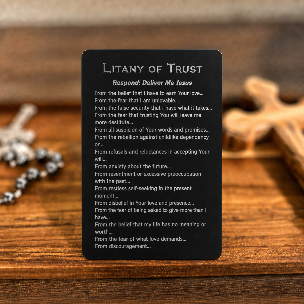 Litany of Trust Holy Card - PREMIUM METAL