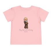 Padre Pio Toddler Shirt, Pray, Hope, and Don't Worry, Catholic Tee for Kids, Faith-Based Gift