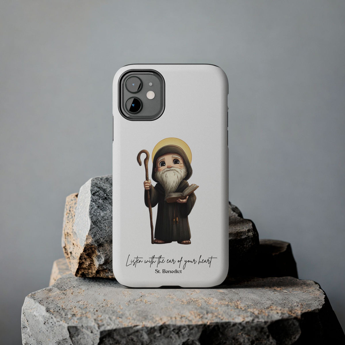 St. Benedict Tough Phone Case with Inspirational Quote