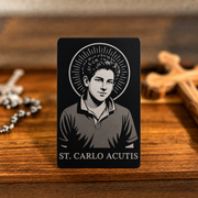 Premium Metal St. Carlo Acutis Holy Card