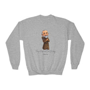 Cozy Cute Saint Padre Pio Kids Sweatshirt  Catholic Gift  Faith Apparel in 4 Colors