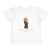 Padre Pio Toddler Shirt, Pray, Hope, and Don't Worry, Catholic Tee for Kids, Faith-Based Gift
