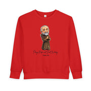 Padre Pio Toddler Sweatshirt, Catholic Kids Apparel