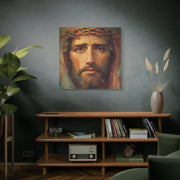 Face of Jesus Canvas Wall Art,  Christian Home Decor, Sacred Catholic Artwork for Prayer Room, Inspirational Religious Gift for Homes