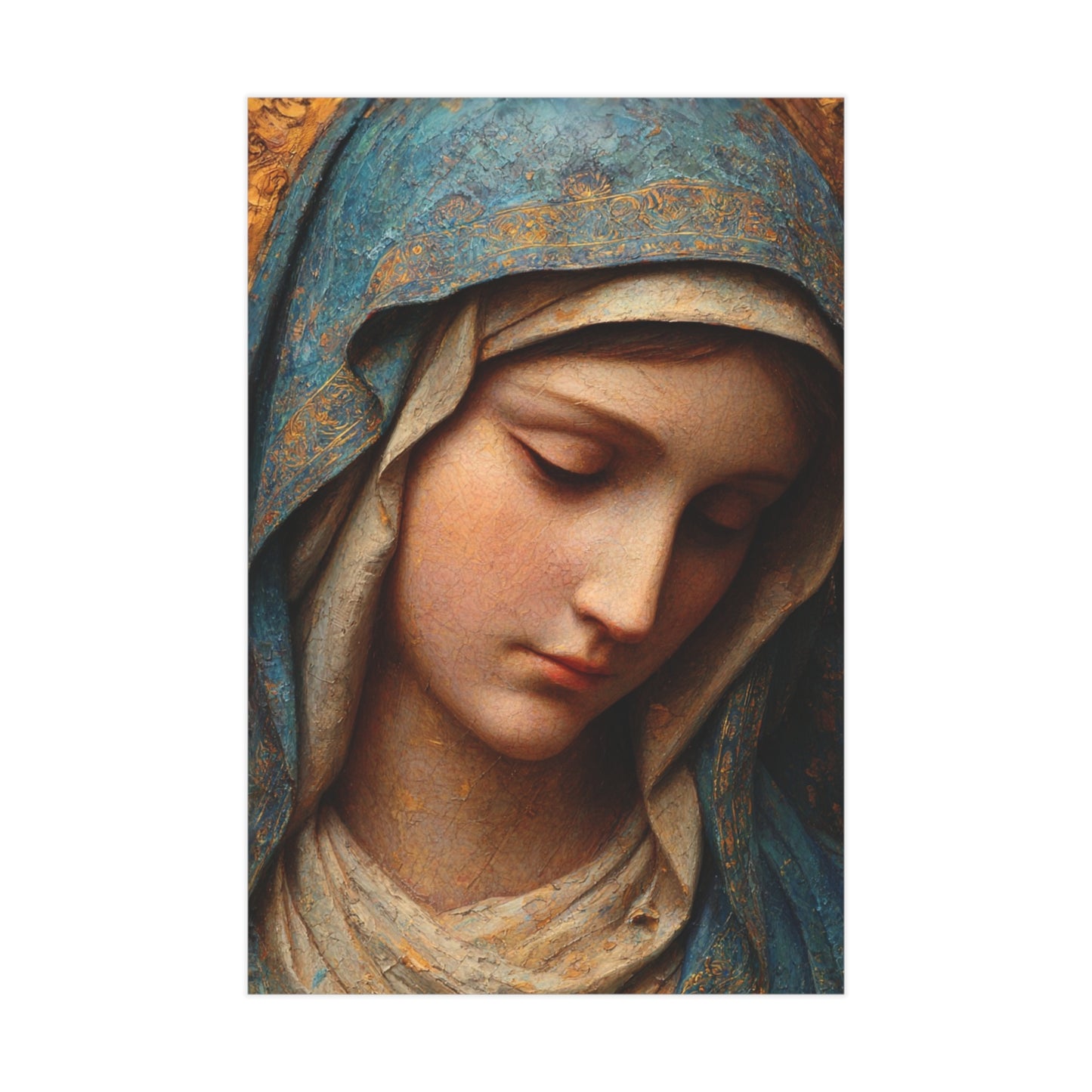 Blessed Virgin Mary Print — Religious Wall Art (Unframed)