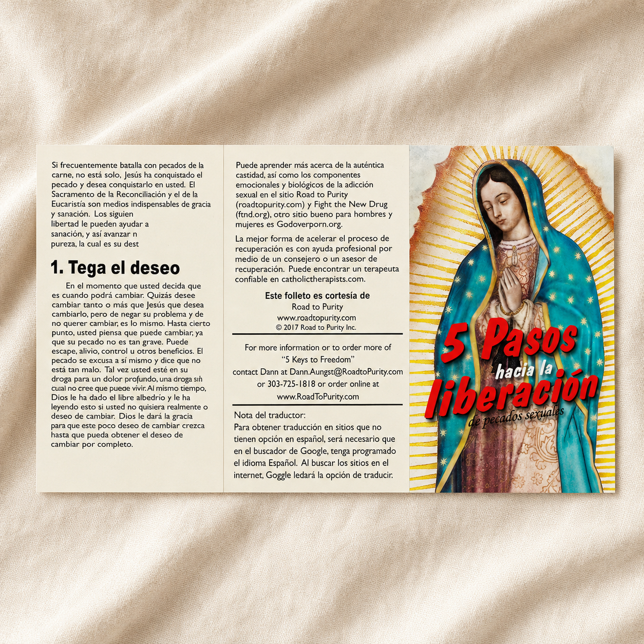5 Keys to Freedom from Sexual Sin Spanish open exterior including front cover