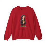 Saint Faustina Adult Sweatshirt, Catholic Gift, Faith Apparel in 13 Colors