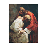 Act of Contrition Canvas Print Religious Beautiful Jesus Home Decor Son of God Wall Art Matte Penitant Canvas