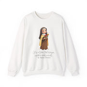 Warm Cute Saint Therese of Lisieux Adult Sweatshirt  Catholic Gift  Faith Apparel in 13 Colors