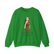 Warm Cute Saint Therese of Lisieux Adult Sweatshirt  Catholic Gift  Faith Apparel in 13 Colors