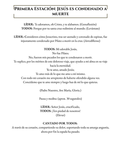 Stations of the Cross Spanish - WHOLESALE