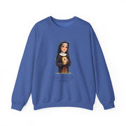 Saint Faustina Adult Sweatshirt, Catholic Gift, Faith Apparel in 13 Colors