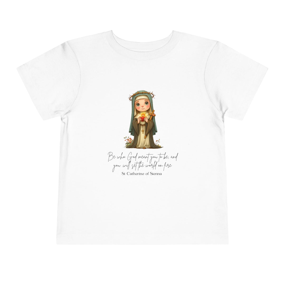 Saint Catherine of Siena Toddler Shirt, Catholic Tee for Kids, Faith-Based Gift