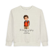Saint Carlo Acutis Toddler Sweatshirt, Catholic Apparel for Kids