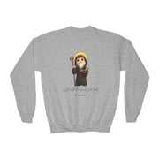 Comfy Cute Saint Benedict Kids Sweatshirt  Catholic Gift  Faith Apparel in 4 Colors