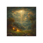The Good News to the Shepherds Print, Nativity Wall Art, Christian Christmas Print, Angel Announcement Scene (Frame Not Included)