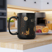 All Hallows Eve Mug  Black ceramic coffee cup All Saints Day Drink