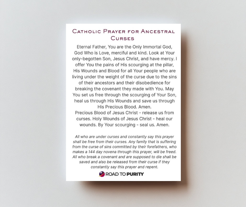 Catholic Prayer for Ancestral Curses - Holy Card / 2 1/2"x 3 1/2"