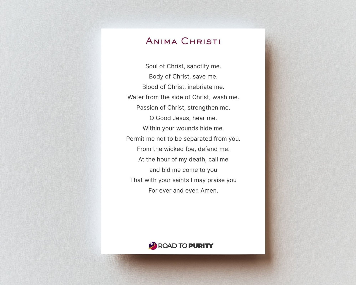 Anima Christi - Holy Card