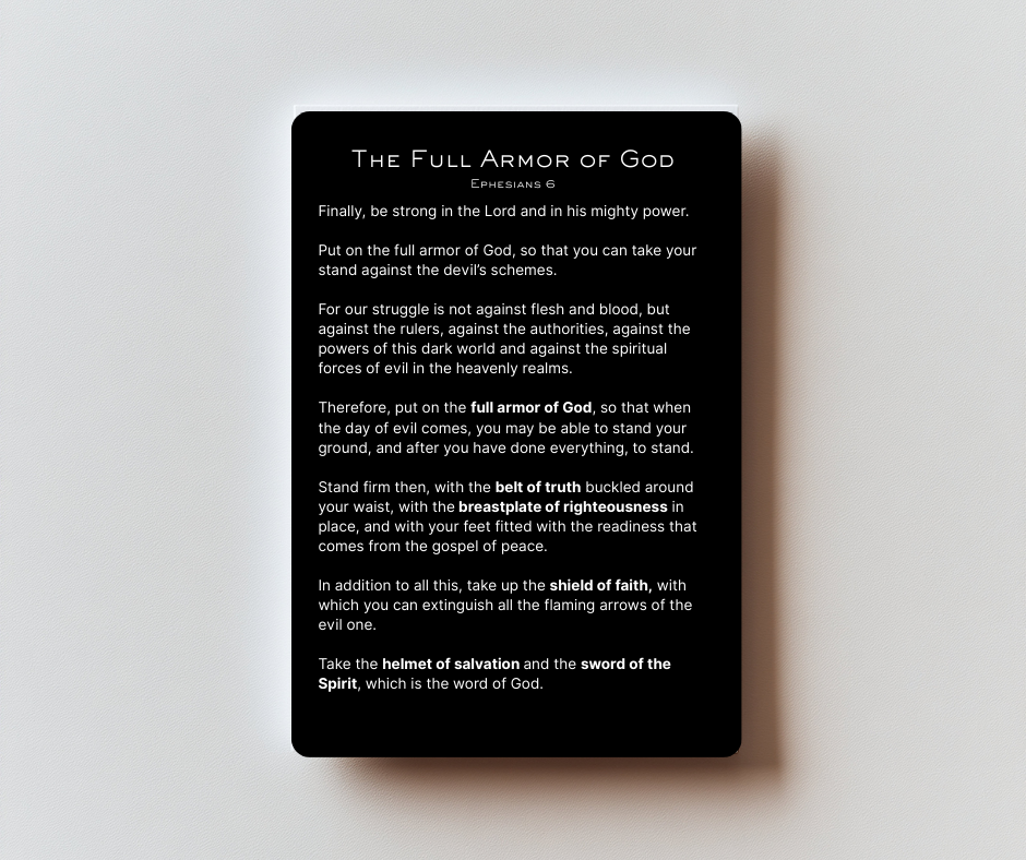 Full Armor of God Holy Card - PREMIUM METAL