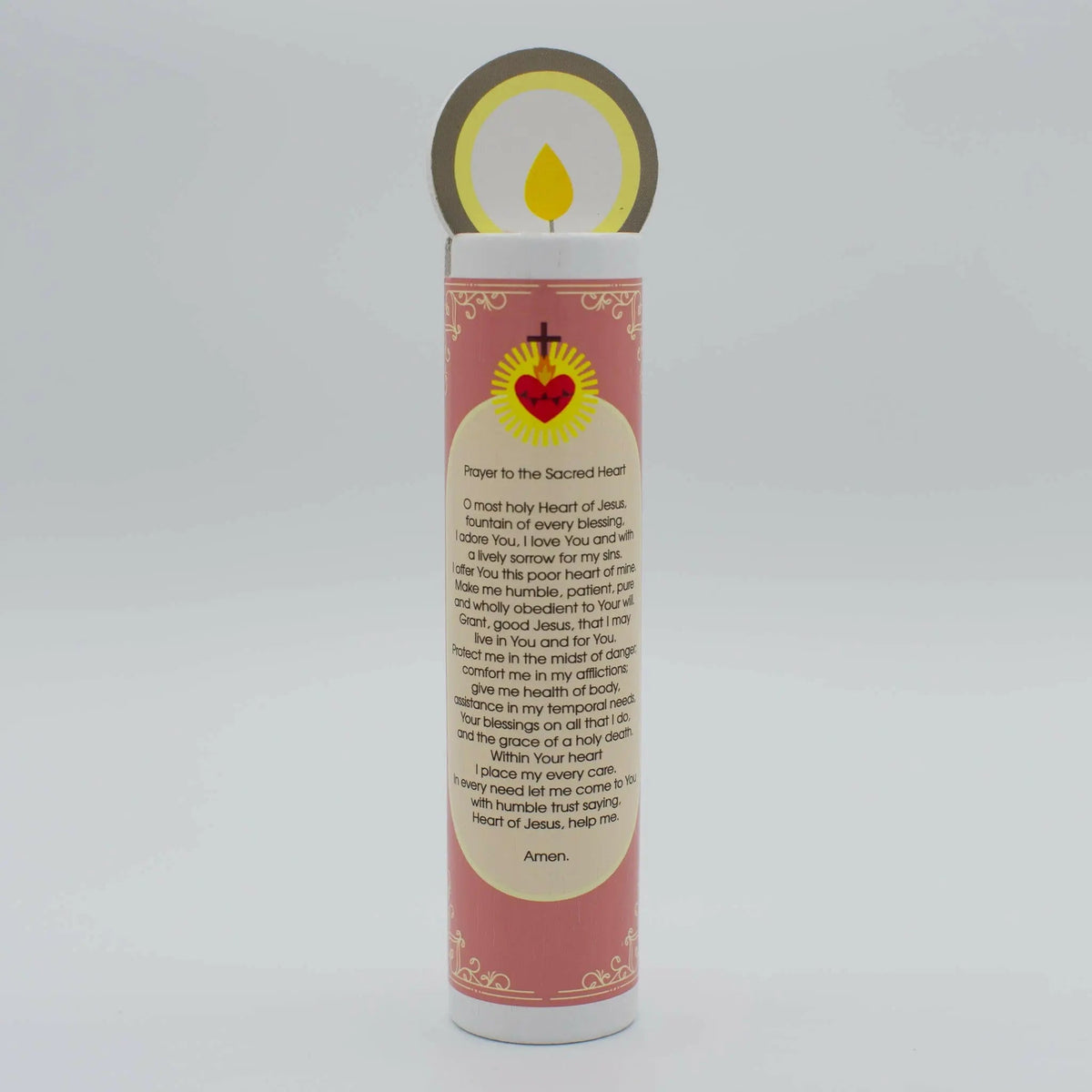 Sacred Heart of Jesus Wooden Prayer Candle