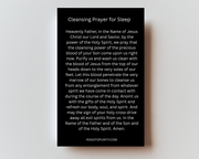 Cleansing Prayer Before Sleep metal holy card back with prayer