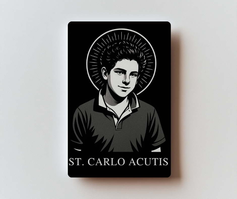 Premium Metal St. Carlo Acutis Holy Card