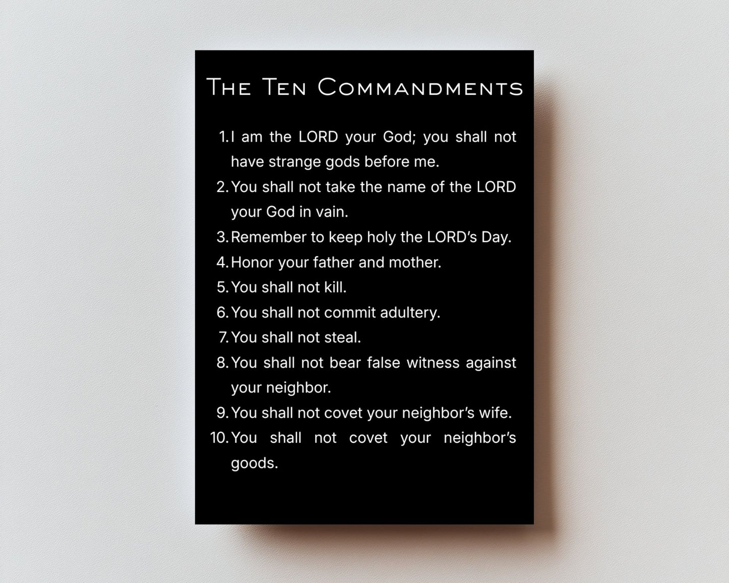 CLASSIC VERSION The Ten Commandments- PREMIUM METAL