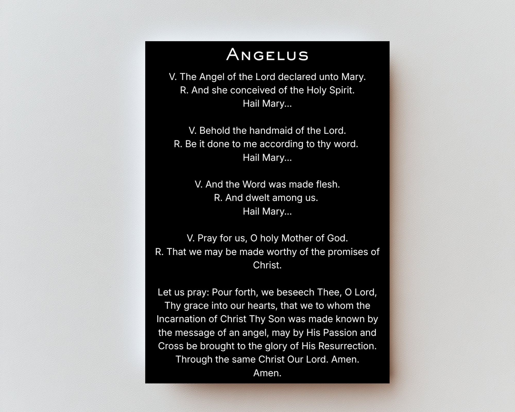 CLASSIC VERSION Angelus — Premium Metal Holy Card